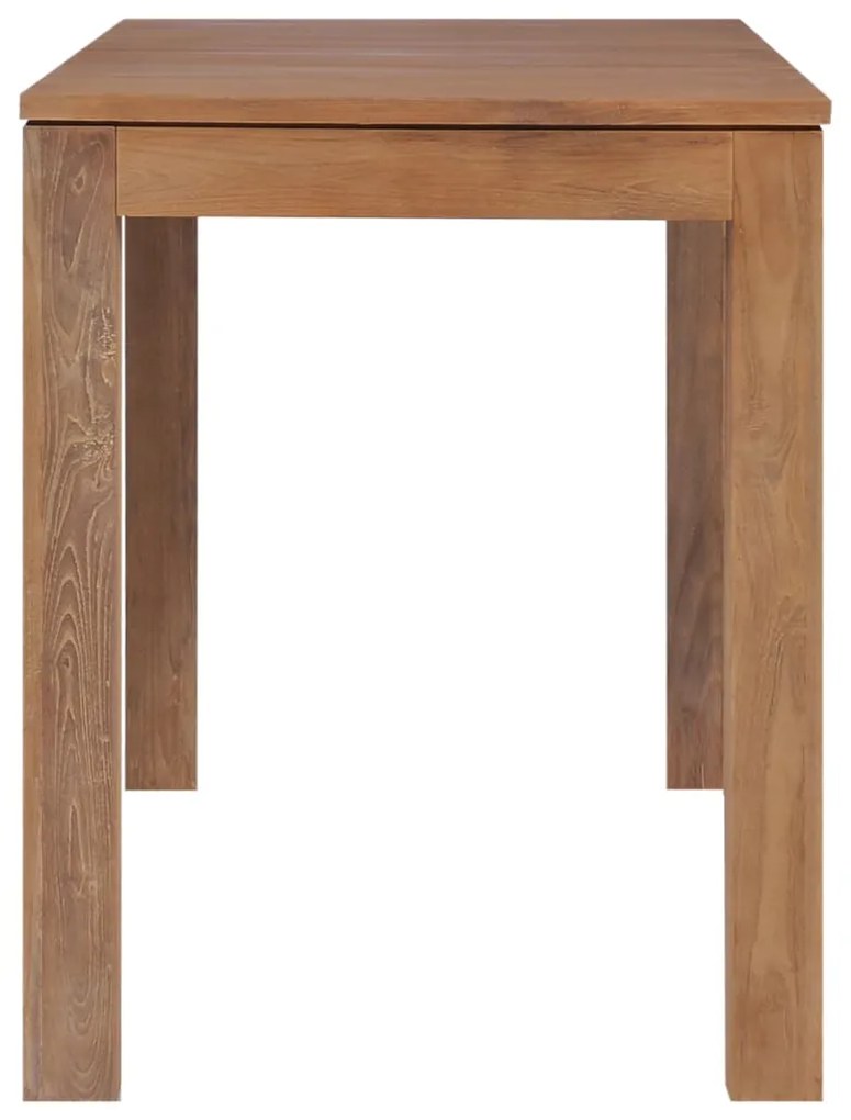 Mesa de jantar teca maciça com acabamento natural 140x70x76 cm