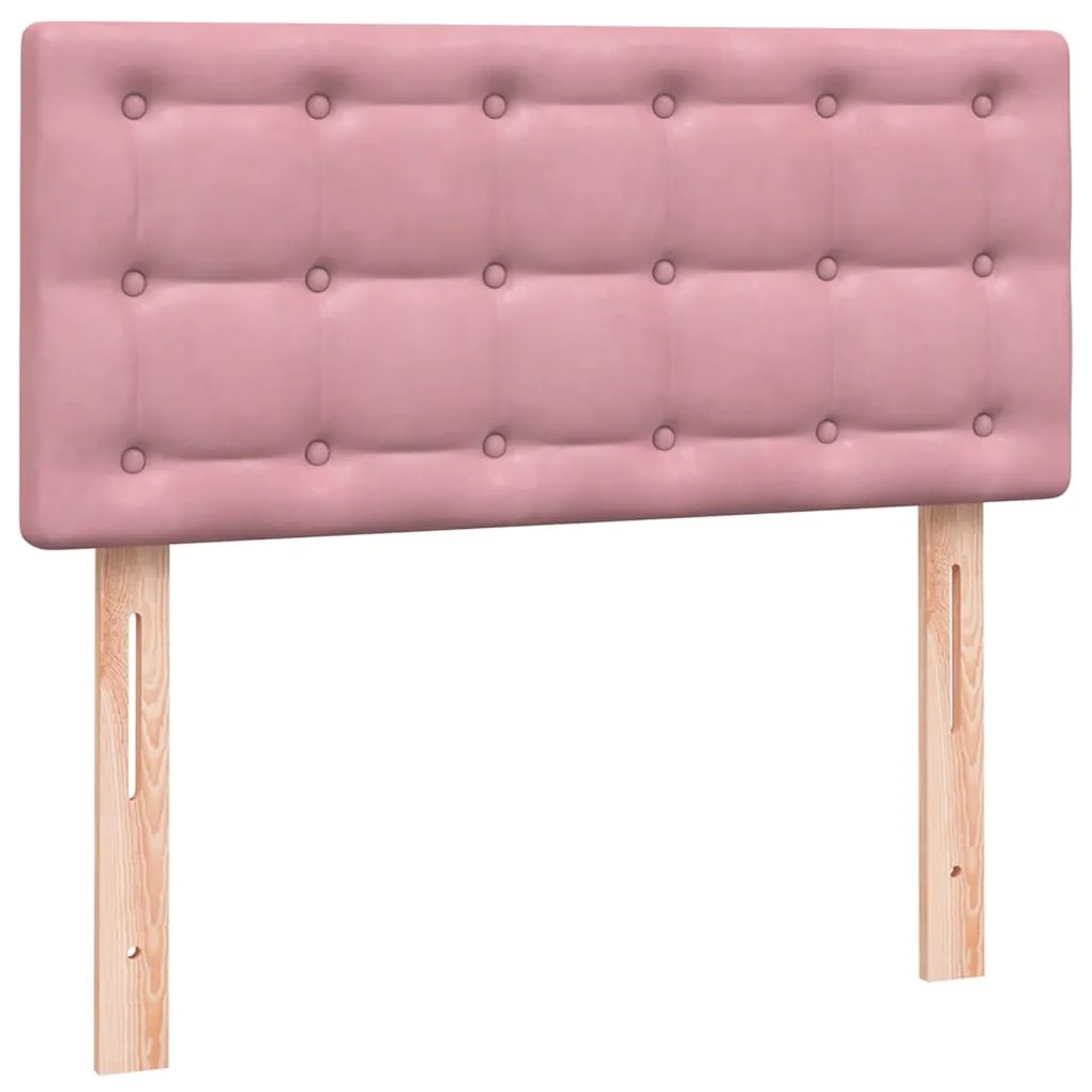 Cama com molas/colchão 80x220 cm veludo rosa