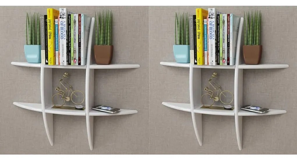 275992 vidaXL Prateleiras de parede 2 pcs branco