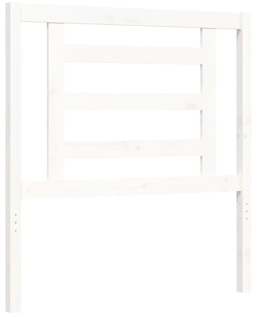 Cama sem colchão 90x200 cm madeira de pinho maciça branco