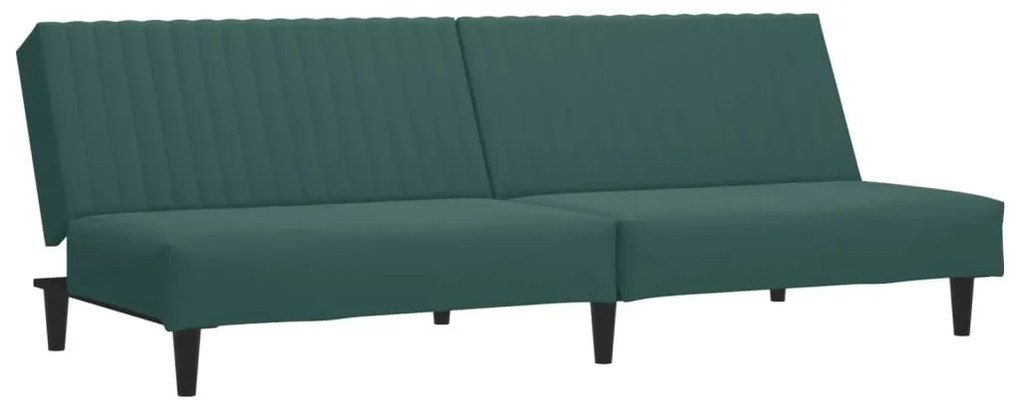 2 pcs conjunto de sofás veludo verde-escuro