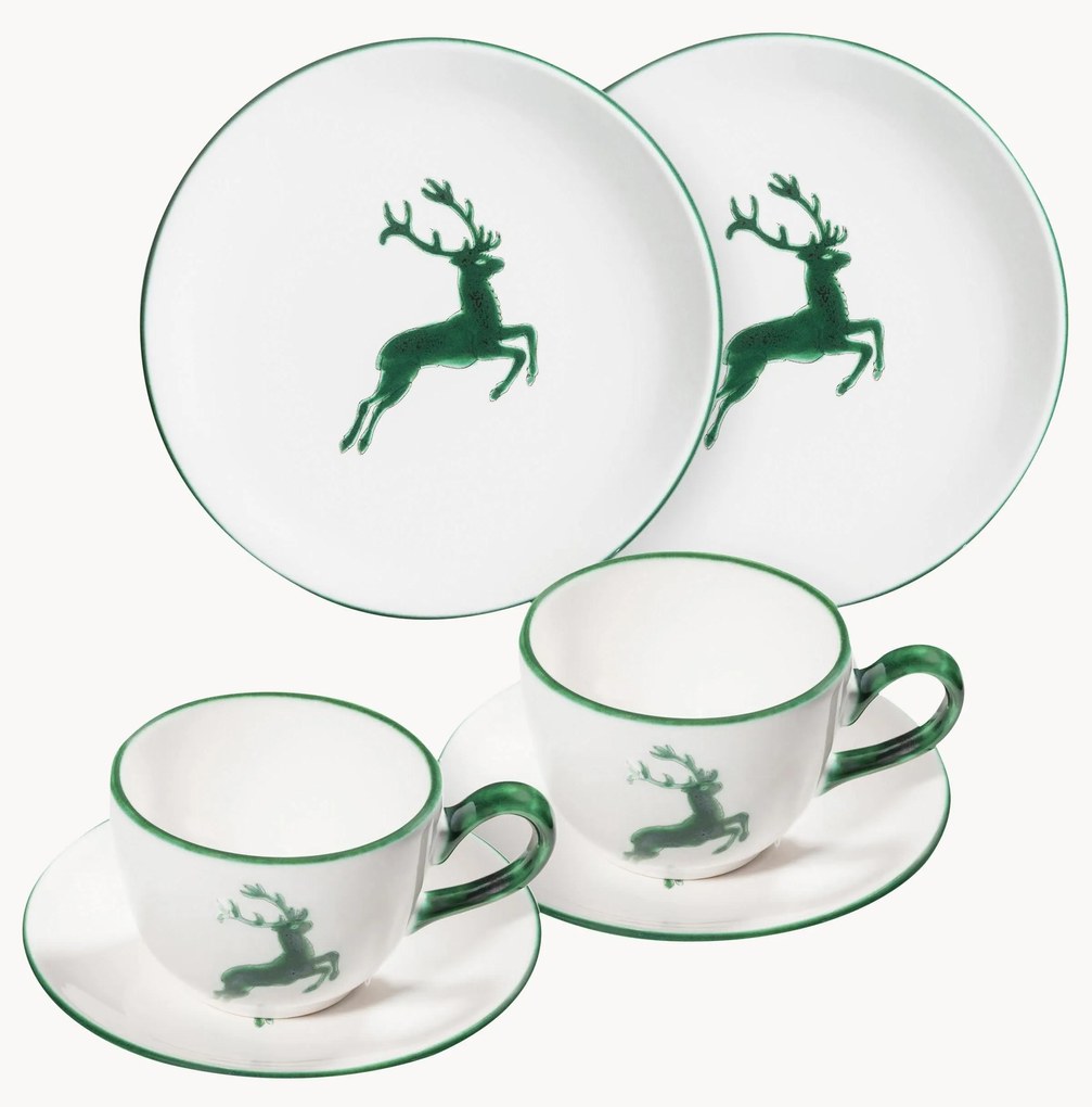 Conjunto de café artesanal Green Deer, 2 pessoas, conjunto de 6