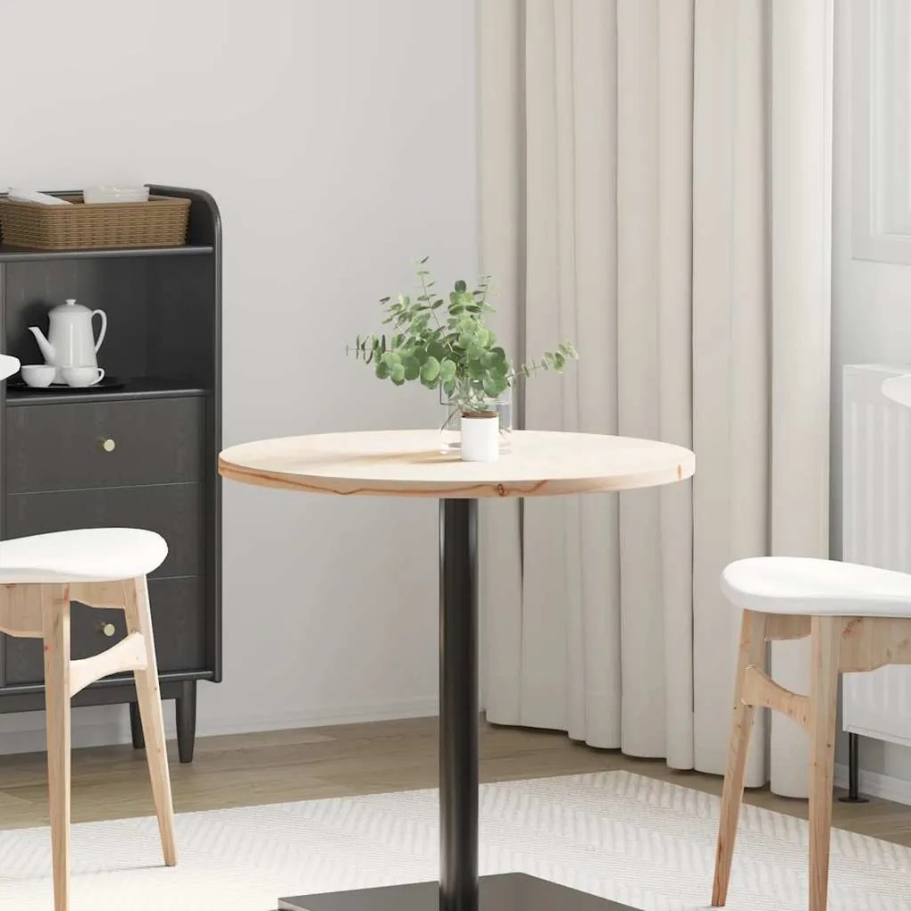 vidaXL Tampo de mesa pinho maciço Ø70x2,5 cm
