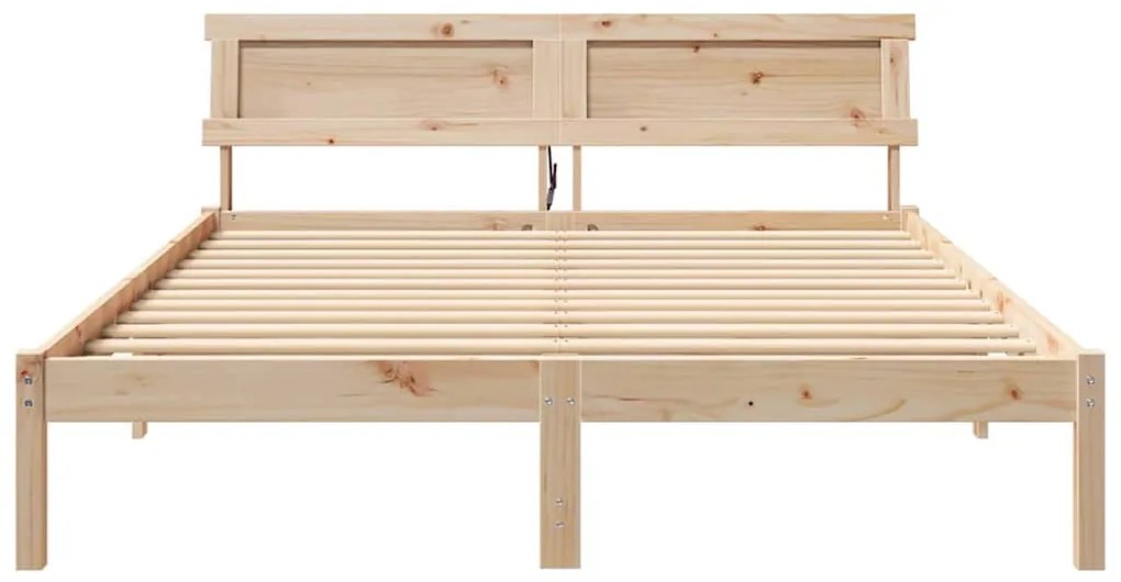 Estrutura da Cama Castanho 140 x 200 cm Madeira de Pinheiro