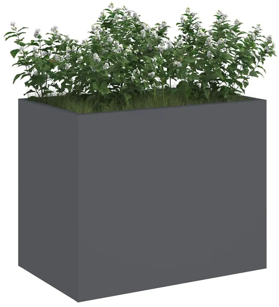 Vaso de Jardim Antracite 50 x 32 x 40 cm Aço laminado a frio