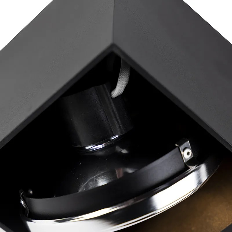 Projetores de design preto retangular 2 luzes - Box Moderno