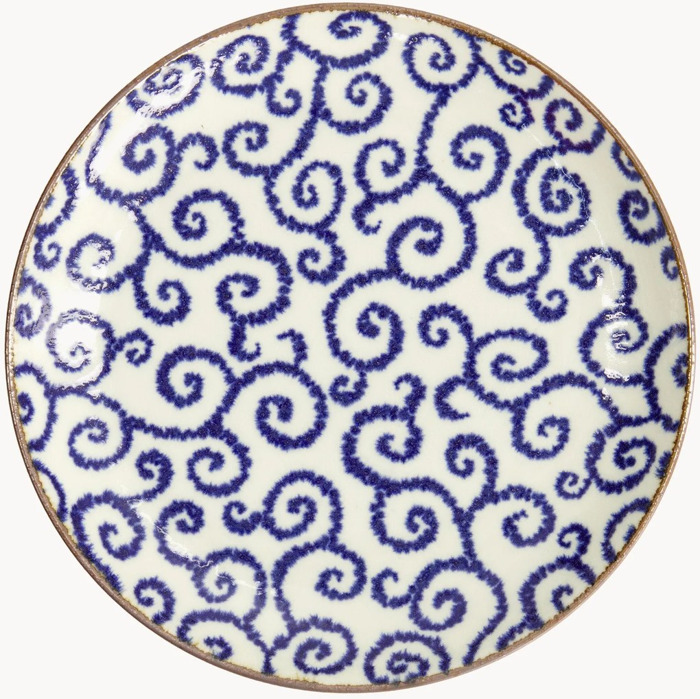 Pratos redondos de porcelana Ten Karakusa, conjunto de 4