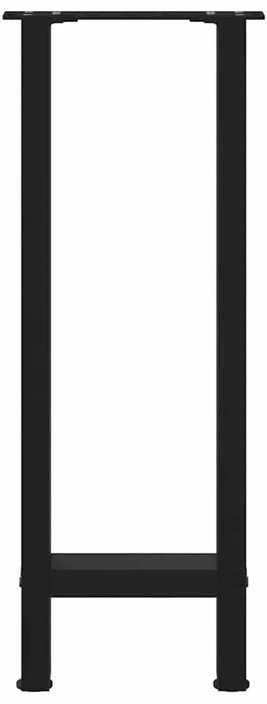 Pés de mesa de console pretos 2 peças 38x(72-73) cm aço
