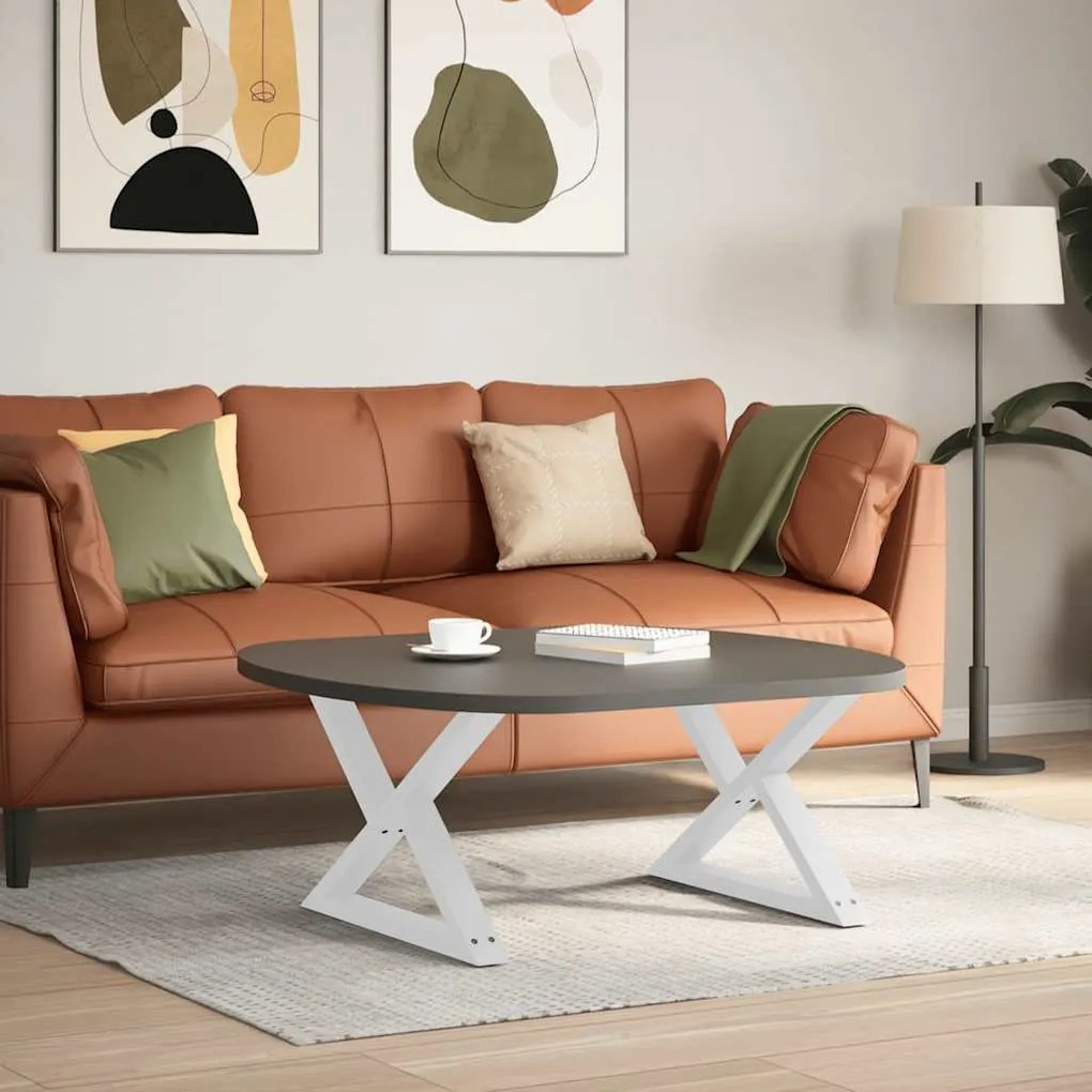 Pés para mesa de centro 2 peças, branco, 70x (42-43,3) cm, aço