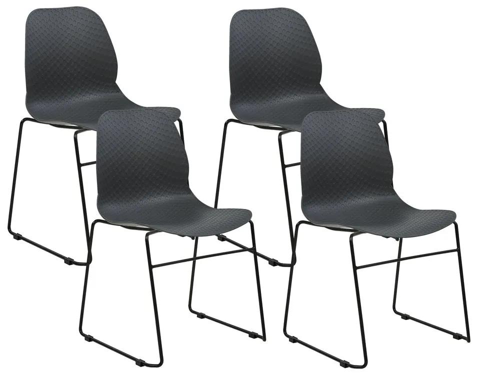 Conjunto de 4 cadeiras de jantar cinzentas escuras PANORA Beliani