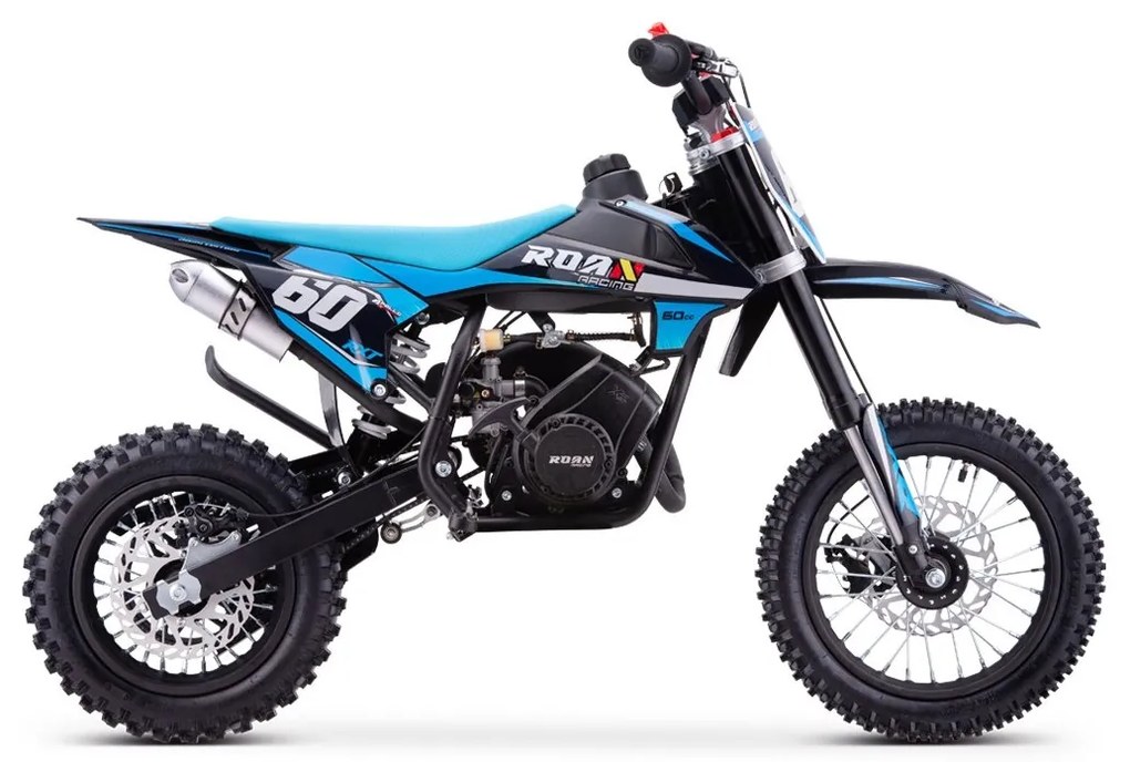 MINI MOTO PARA CRIANÇAS MINICROSS gasolina 60cc Roan RXT 12"/10" AZUL