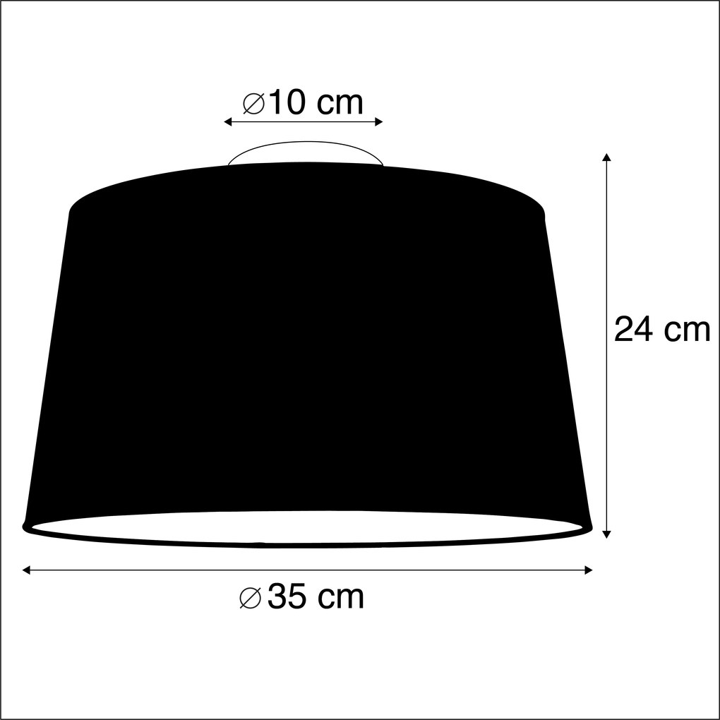 Candeeiro de tecto moderno com sombra castanha de 35 cm - Combi Country / Rústico