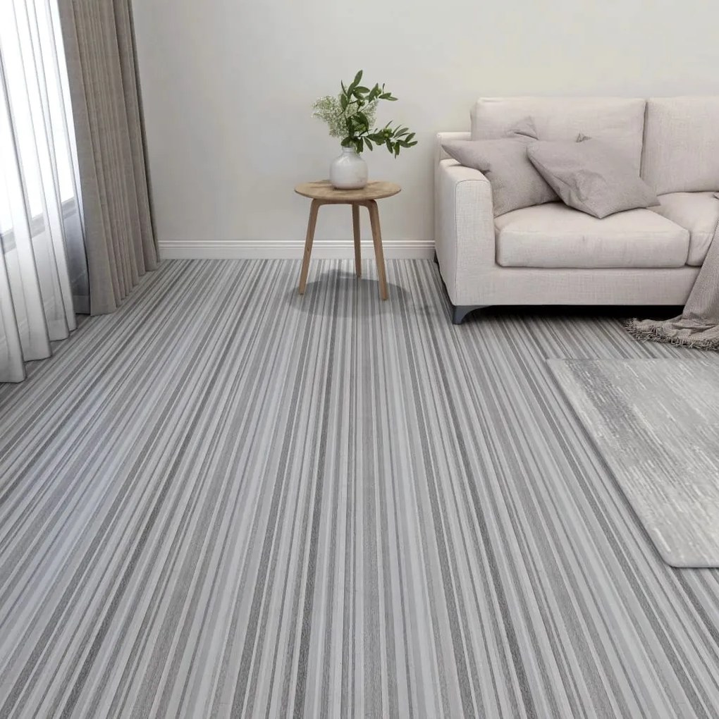 324646 vidaXL Tábuas de soalho autoadesivas 55 pcs 5,11 m² PVC cinzento-claro