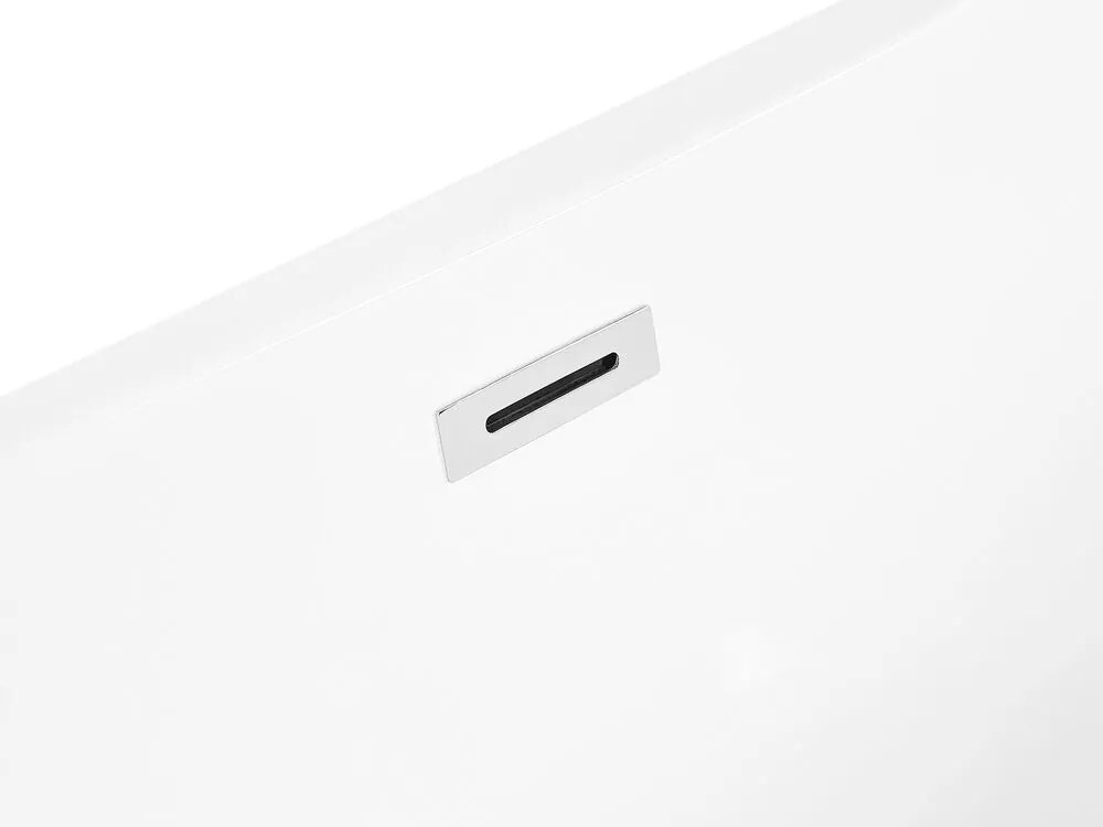 Banheira autónoma com hidromassagem e LEDs em acrílico branco 170 cm NEVIS III Beliani