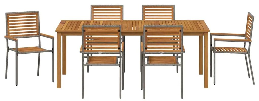 Conjunto de Jantar para o Jardim 7 pcs Cinzeto