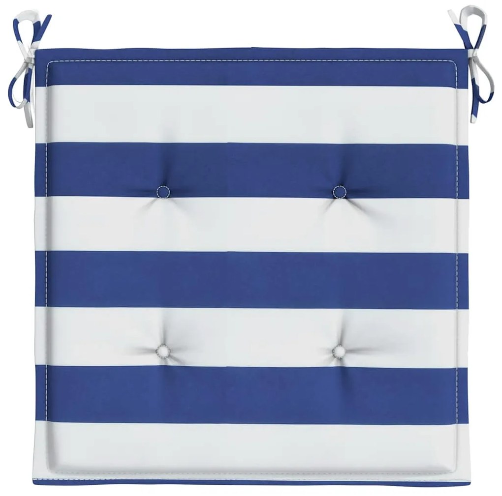 Almofadões p/ cadeira 2pcs 40x40x4 cm tecido riscas azul/branco