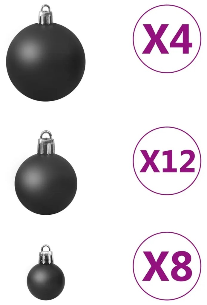 Conjunto de bolas de natal 100 pcs preto