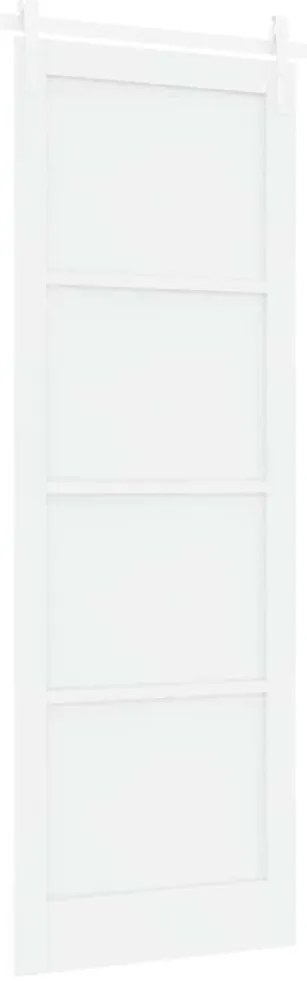 Porta Deslizante com Kit de Ferragens Branca 83x232 cm Madeira Sólida