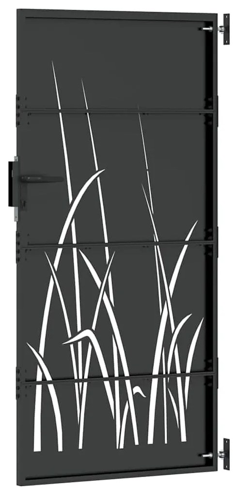 Portão de Jardim Preto 105 x 200 cm Aço com Revestimento em Pó