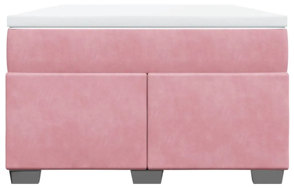 Cama boxspring com colchão 120x190 cm veludo rosa