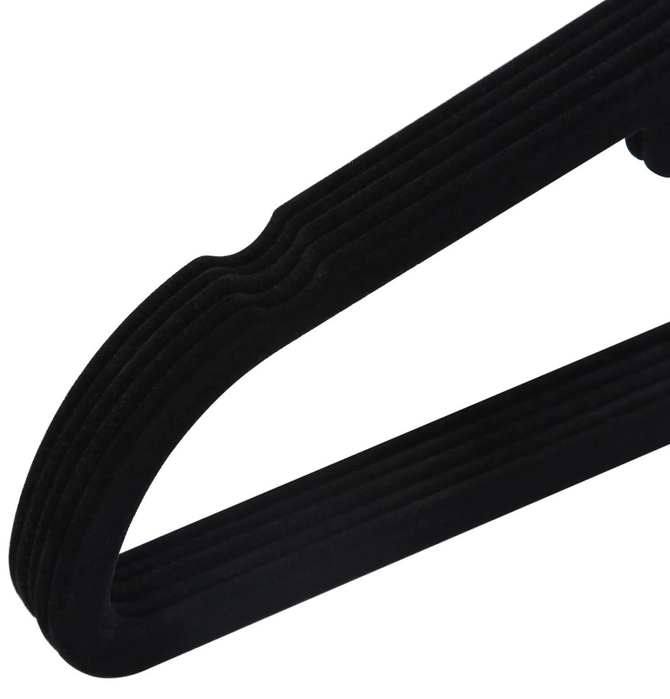 Conjunto de 50 Cabides de veludo 45 x 23,5 x 0,6 cm Pretos