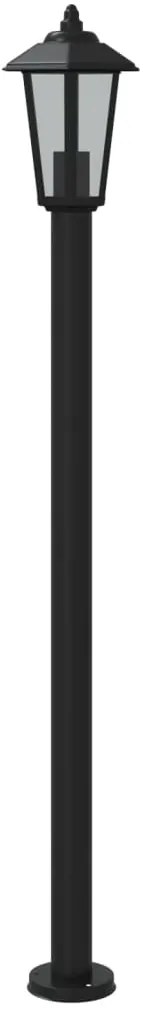 Candeeiro de chão para exterior 3 pcs 120 cm aço inox. preto