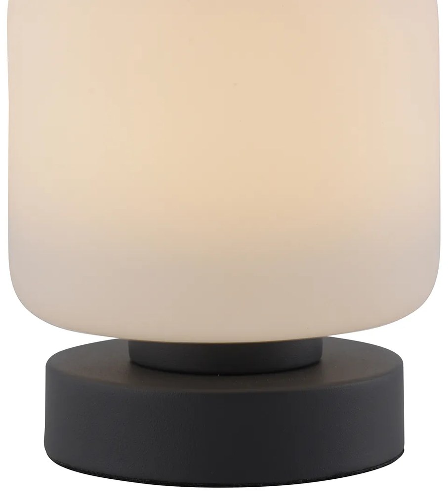 Candeeiro de mesa cinzento escuro com LED regulável em 3 níveis com toque - Mirko Moderno