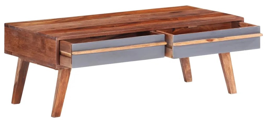 Mesa de centro 110x50x40 cm madeira maciça cinzento