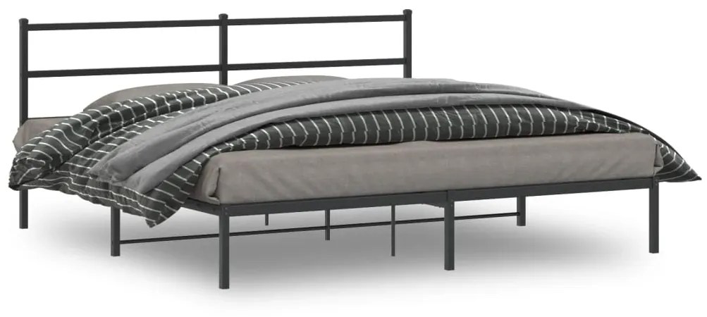 vidaXL Estrutura de cama com cabeceira 183x213 cm metal preto