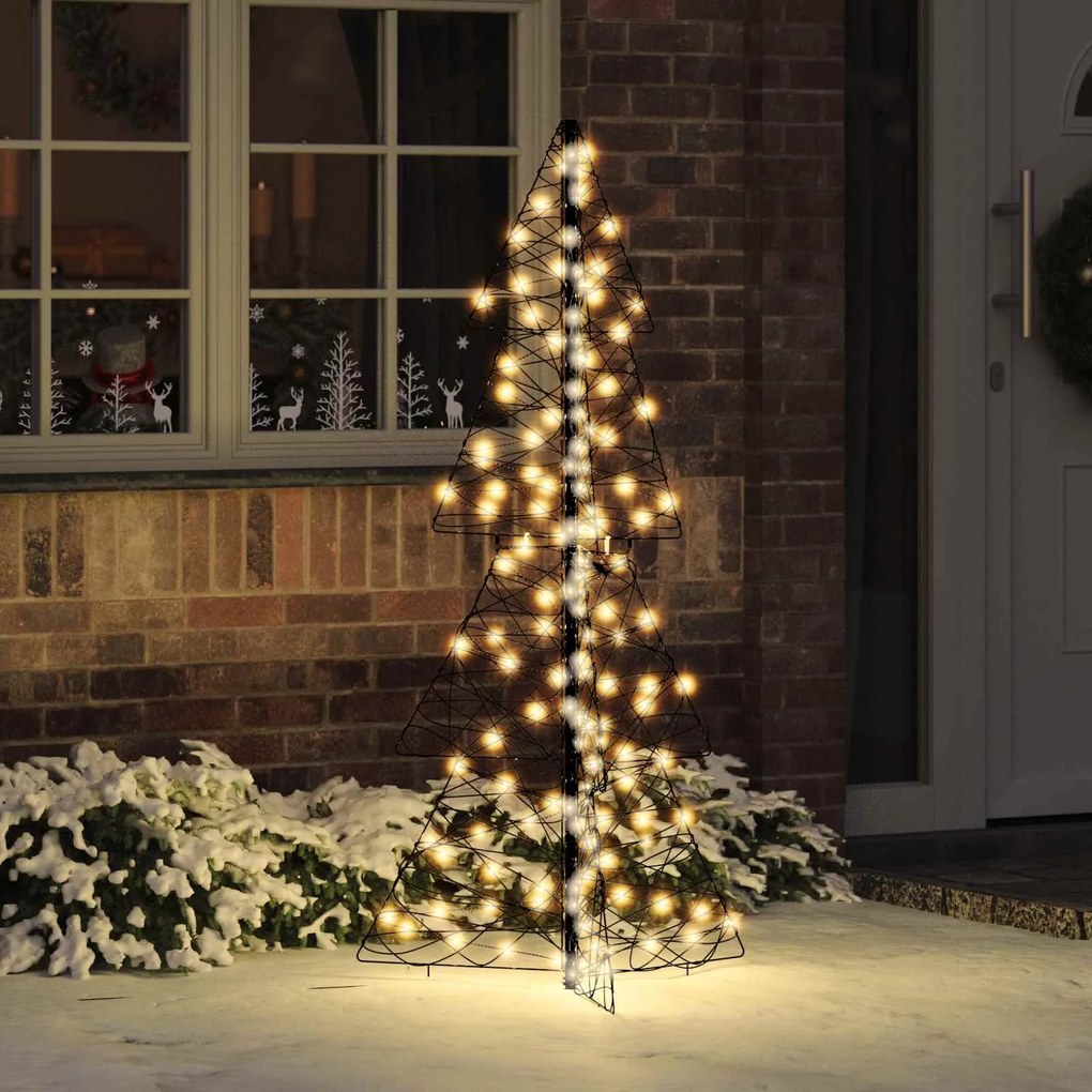 vidaXL Árvore de Natal com 160 LEDs Branco quente 150 cm Vime