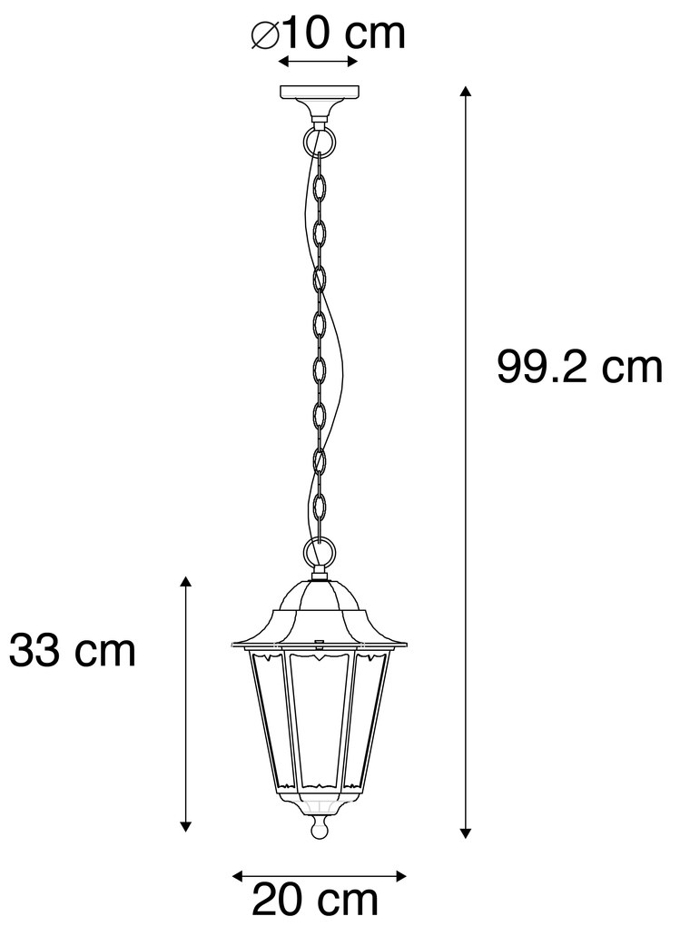 Candeeiro de teto clássico para exterior preto IP44 - Havana Up Clássico / Antigo