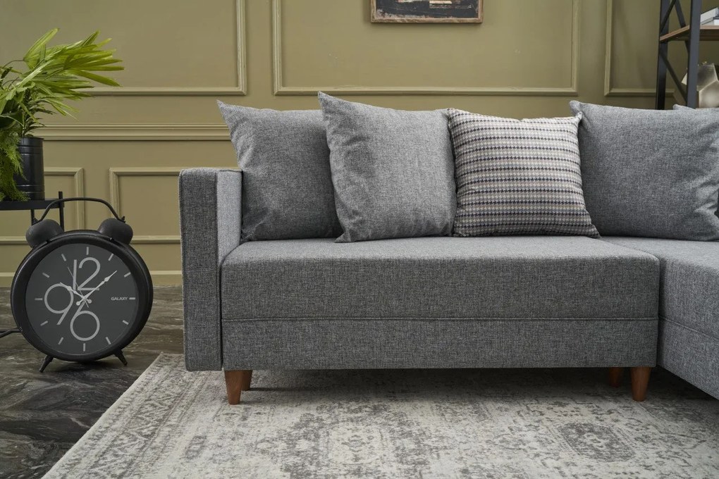 Sofá-cama de canto Aydam – Cinzento – 215x80x93 cm