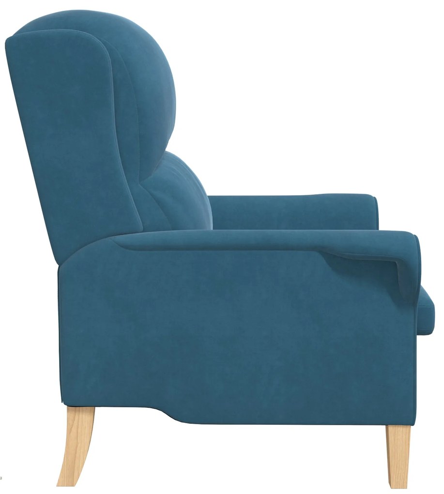 Poltrona Azul Azul Tecido, Madeira Padrão Ergonómica