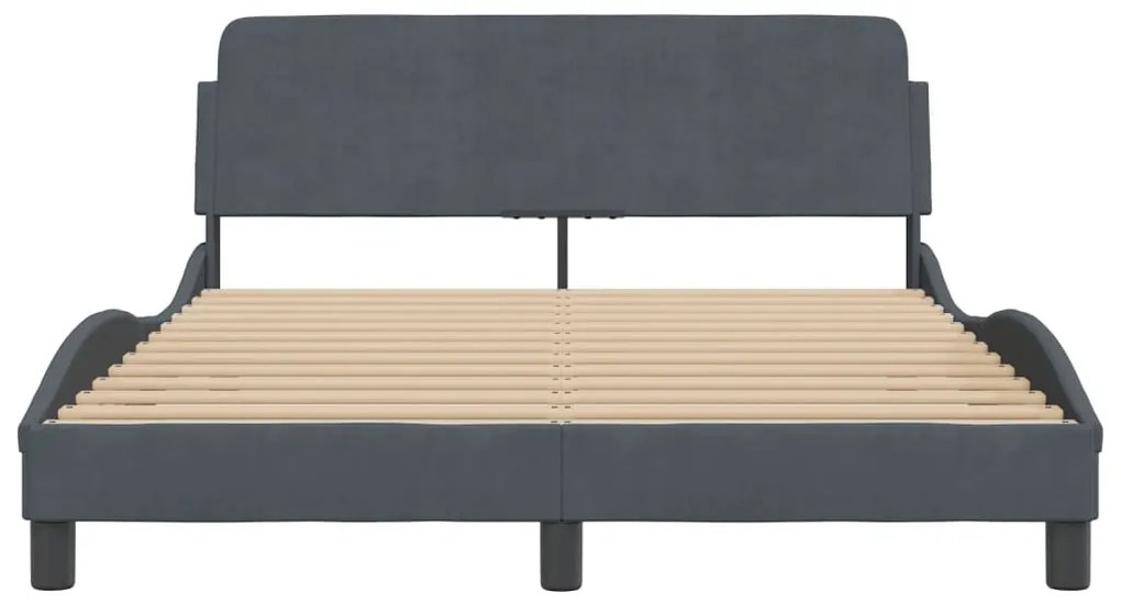 Estrutura de cama sem colchão 140x190 cm veludo cinzento-escuro