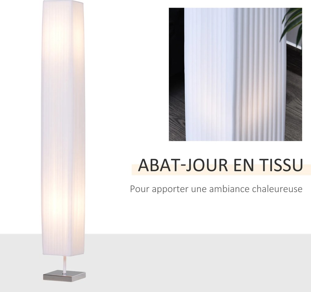 Candeeiro de pé de sala de estar de estilo moderno com interruptor, para sala de estar e quarto, 120 cm, branco