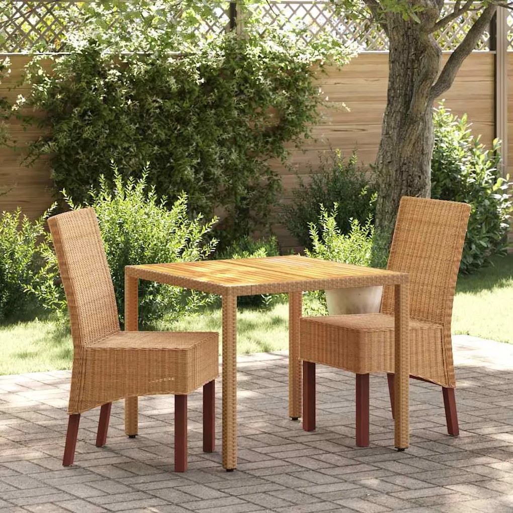 Cadeiras de jantar 2 pcs vime genuíno castanho