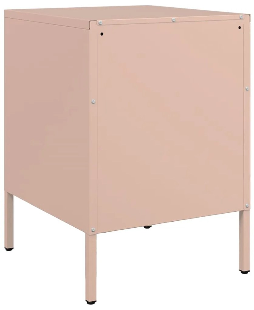 Mesa de cabeceira 36x39x50,5 cm aço rosa