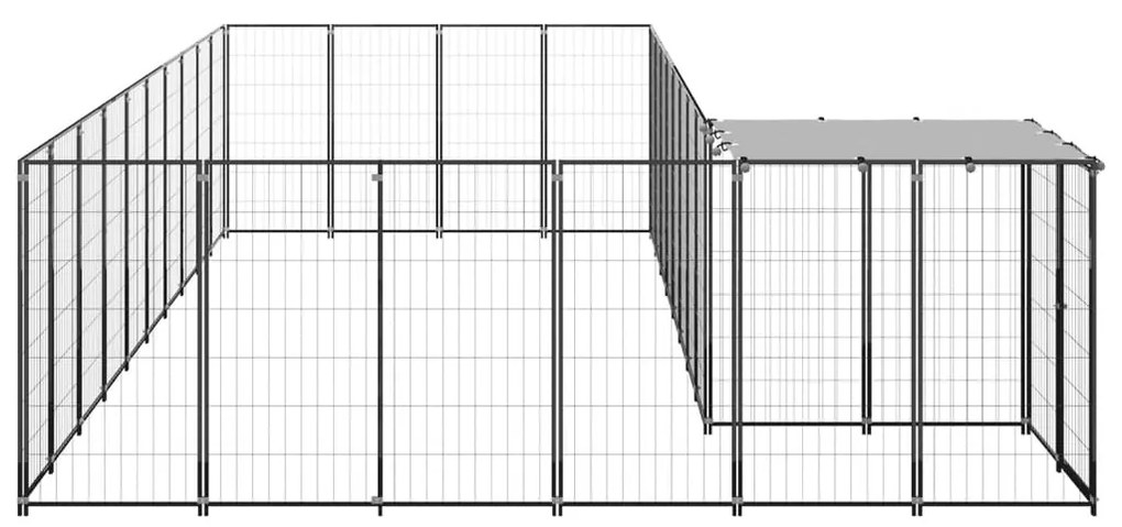 Canil 19,36 m² aço preto
