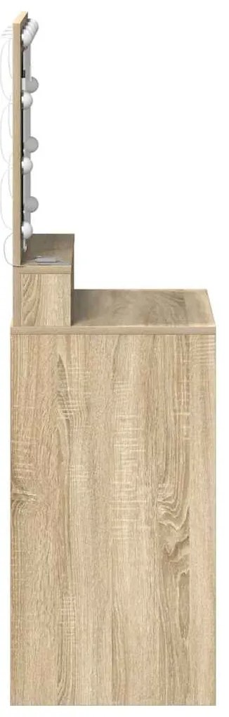 Mesa de Maquiagem com Luzes LED em Carvalho Sonoma, 50x41x135 cm