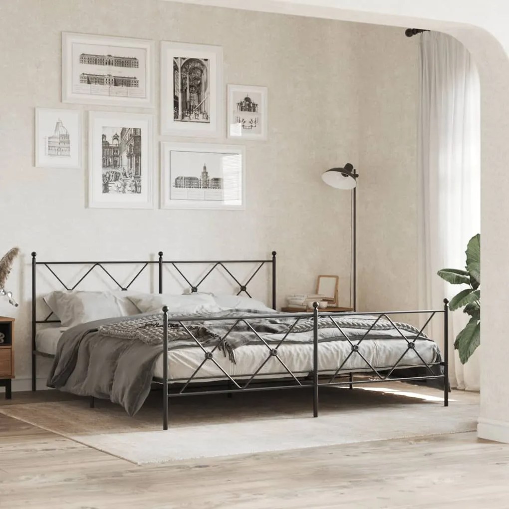 Cabeceira de cama 180 cm metal preto