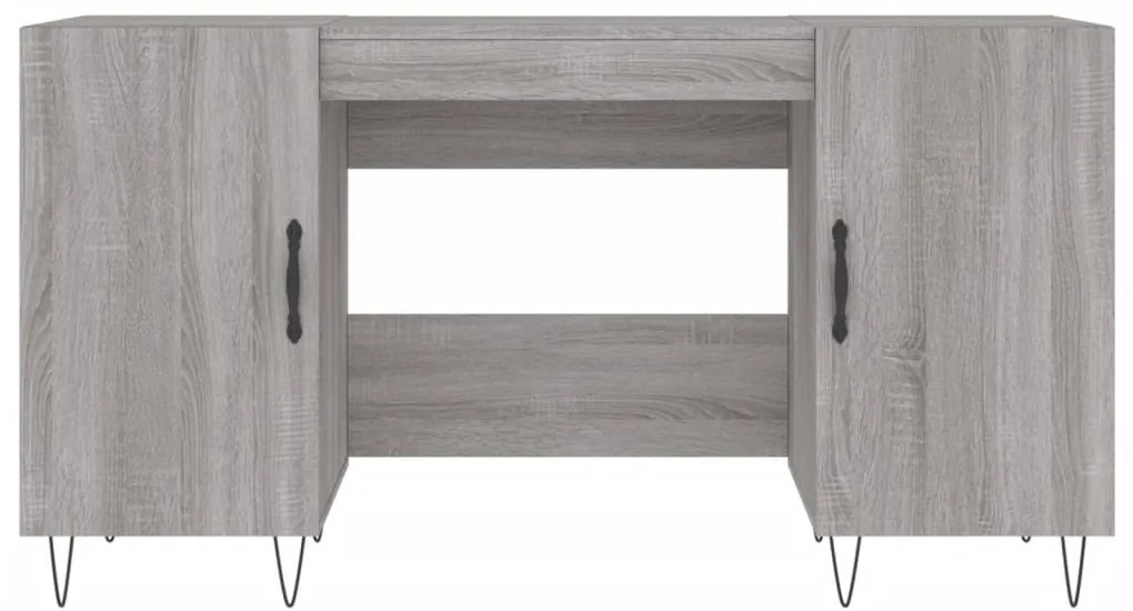 Secretária 140x50x75 cm derivados de madeira cinzento sonoma