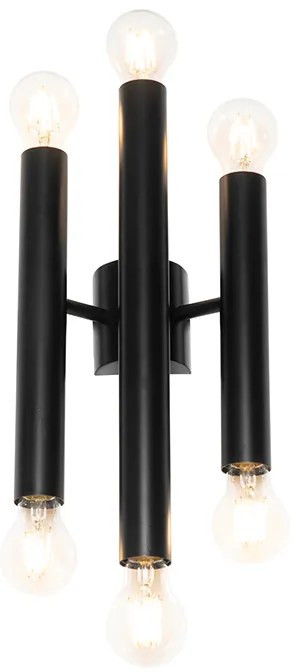 Aplique Art Deco Preto 6 Luzes - Tubi Art Deco