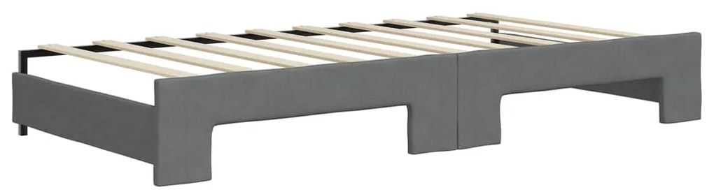 Sofá-cama c/ gavetão e colchões 90x190cm tecido cinzento-escuro