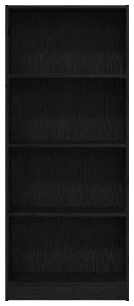 Estante de Carvalho Preto - 60 x 24 x 143 cm - Feita de Madeira de Eng