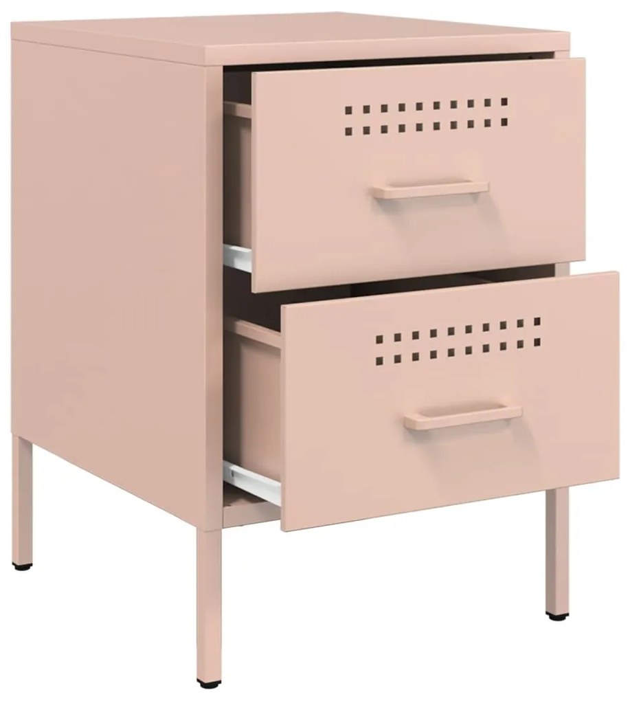 Mesa de cabeceira 36x39x50,5 cm aço rosa