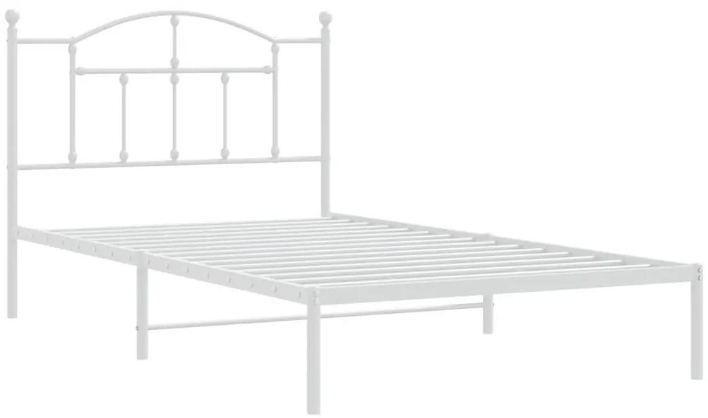 Estrutura de cama com cabeceira 100x200 cm metal branco