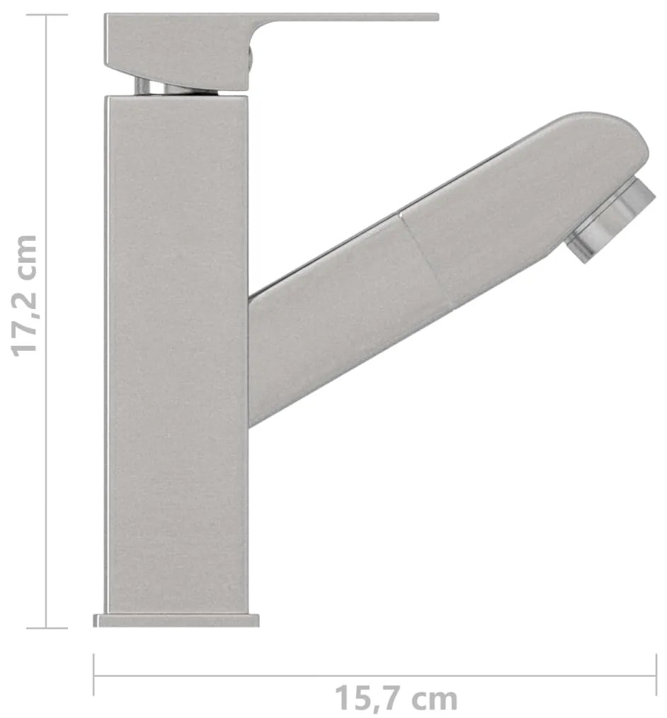 Torneira extraível p/ lavatório casa de banho 157x172 mm prata