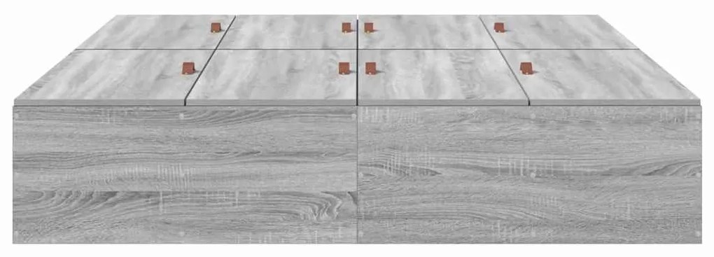 Estrado de cama com arrumação cinza Sonoma 135 x 190 cm