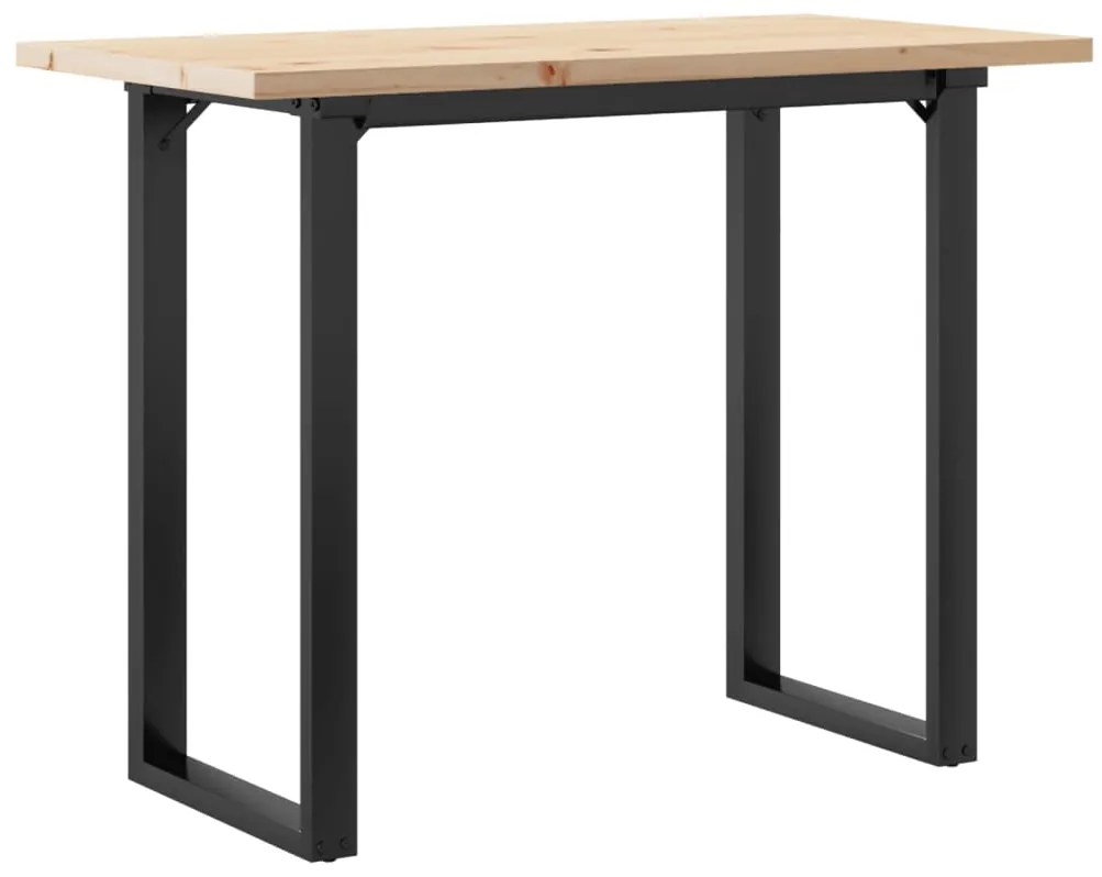 Mesa de jantar estrutura em O 100x50x75,5cm pinho/aço