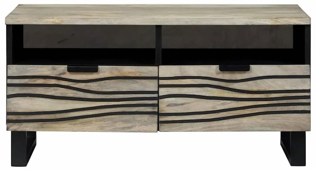 Mesa de centro com gaveta com armazenamento Branco, Preto 80 x 50 x 40